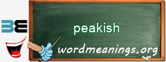 WordMeaning blackboard for peakish